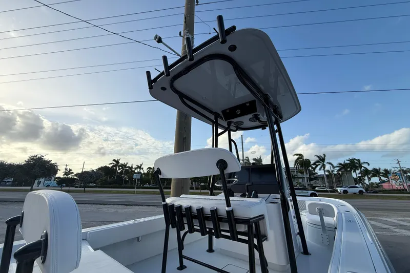 Slide: The Image of 2026 Contender 26 Bay boat interior with sleek seating and modern design. - 14