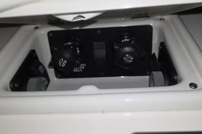 Slide: The Image of Control panel of a 2005 Tiara Yachts 3600 Sovran, featuring RPM dials. - 20