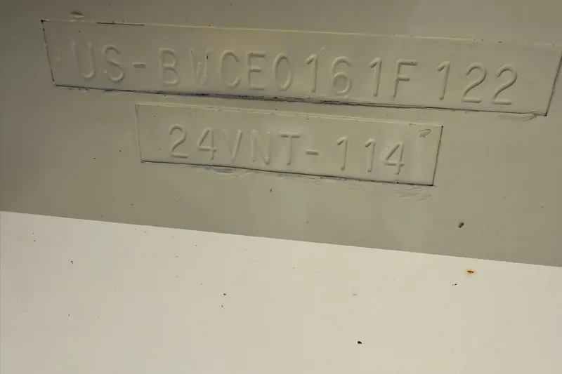 Slide: The Image of 2022 Boston Whaler 240 Vantage hull identification number on boat exterior. - 7