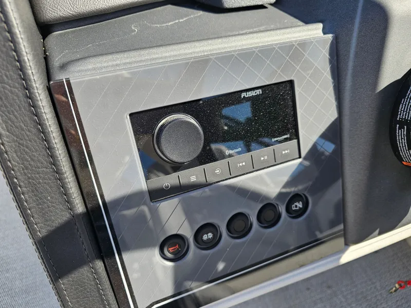 Slide: The Image of Control panel of Avalon Catalina 2585 Quad Lounger 2026 with Fusion audio system. - 47