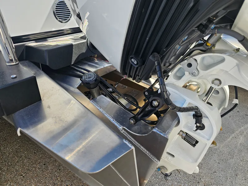 Slide: The Image of Close-up of Avalon Catalina 2585 Quad Lounger 2026 engine. - 6