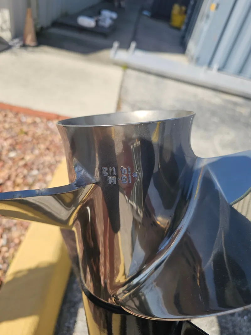 Slide: The Image of Close-up of a shiny propeller, Avalon Luxury Pontoons 2026. - 25
