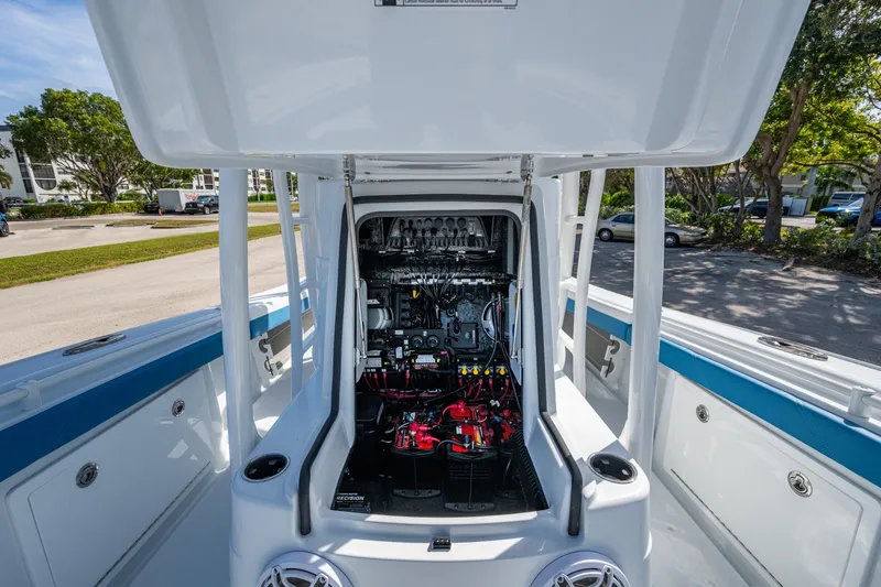 Slide: The Image of 2026 Yellowfin 26 Hybrid boat engine compartment, showcasing advanced marine technology. - 20