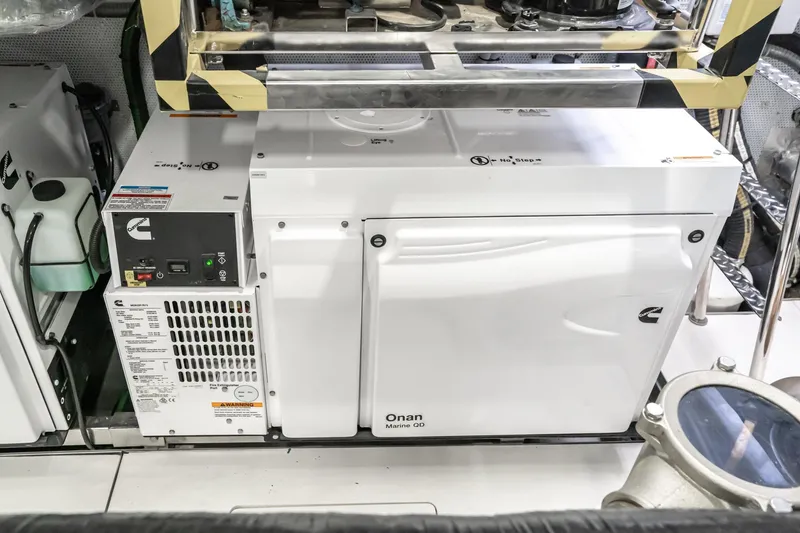 Slide: The Image of Cummins Onan Marine QD generator in 2023 Galeon 640 Fly yacht engine room. - 74