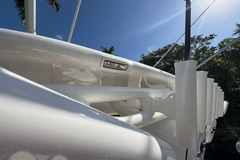 Slide: The Image of 2008 Hydra-Sports Vector 3500 VX boat detail under clear blue sky. - 40