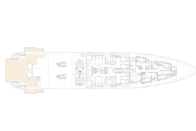 Slide: The Image of Deck layout of 2026 Azimut Grande 44M luxury yacht, showcasing interior design and space utilization. - 27