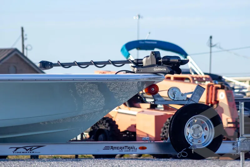 Slide: The Image of 2026 Tidewater 2110 Bay Max boat on trailer with Garmin equipment. - 10