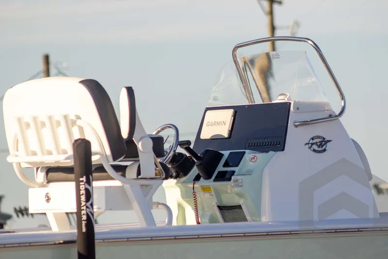 Slide: The Image of 2026 Tidewater 2110 Bay Max boat console with Garmin navigation system. - 12