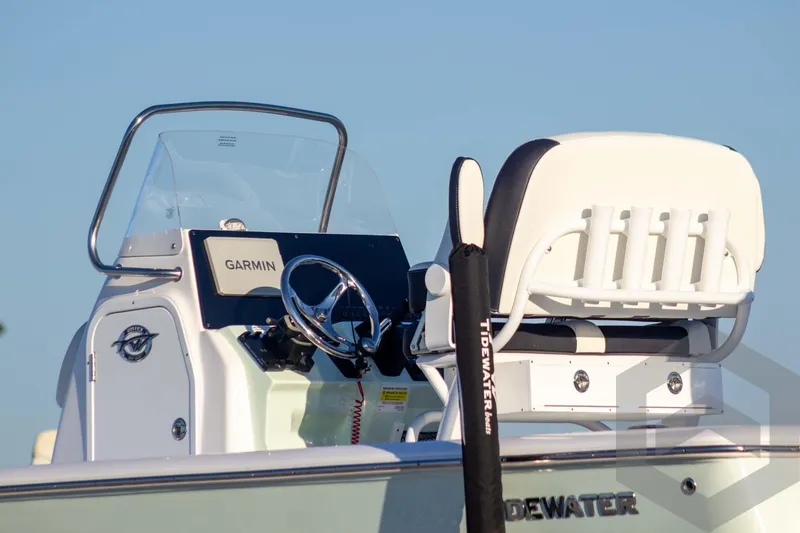 Slide: The Image of 2026 Tidewater 2110 Bay Max boat console with Garmin navigation system. - 16