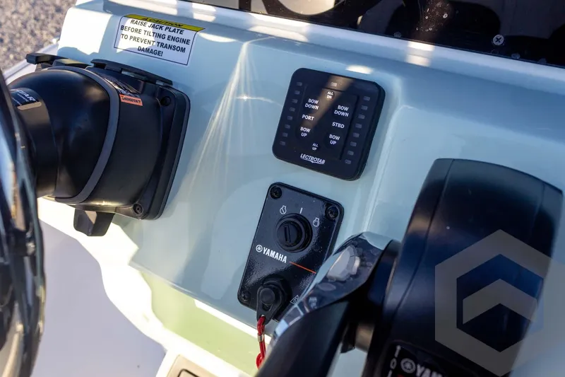Slide: The Image of Control panel of 2026 Tidewater 2110 Bay Max boat with Yamaha components. - 56