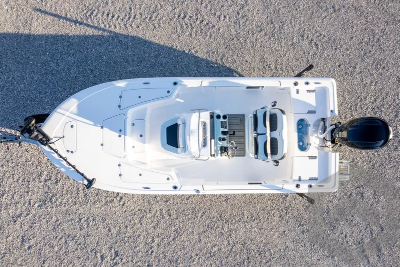 Slide: The Image of Aerial view of 2026 Tidewater 2110 Bay Max boat on gravel surface. - 63