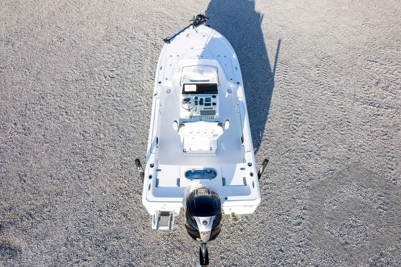 Slide: The Image of Overhead view of 2026 Tidewater 2110 Bay Max boat on gravel surface. - 70