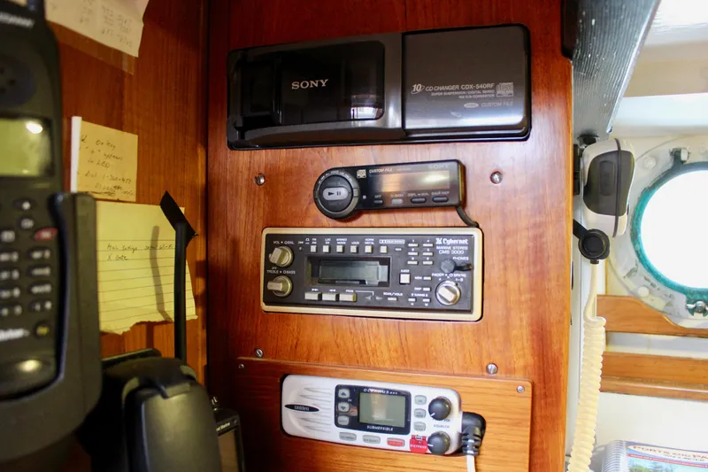 Slide: The Image of 1975 William Garden Porpoise boat interior with vintage radio and communication equipment. - 31