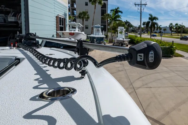 Slide: The Image of 2026 Yellowfin 36 Offshore boat with advanced trolling motor on deck. - 31