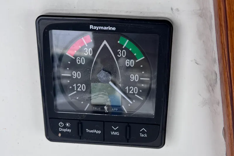 Slide: The Image of Raymarine wind instrument on 1989 Catalina 36 sailboat dashboard. - 20