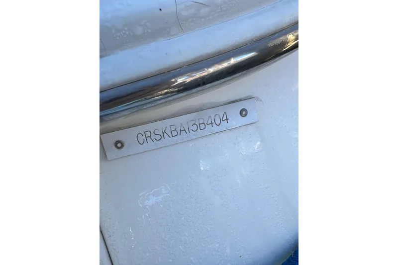 Slide: The Image of 2004 Cruisers Yachts 3750 Motoryacht hull identification number plate. - 5