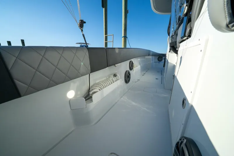 Slide: The Image of 2024 Freeman 38 boat interior with sleek design and modern features. - 30