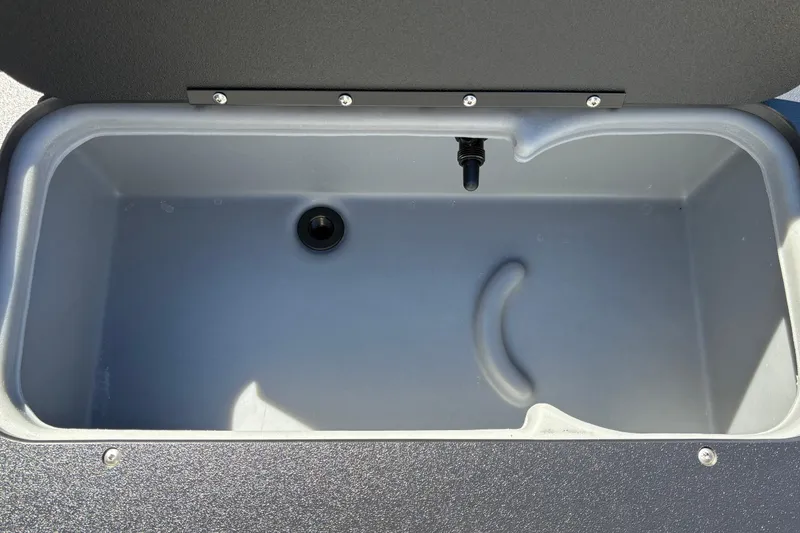 Slide: The Image of Livewell compartment in 2026 Sun Tracker Fishin' Barge 20 DLX pontoon boat. - 27