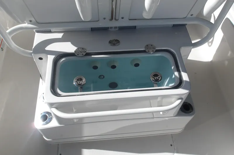 Slide: The Image of Livewell on 2026 Ranger 2360 Bay boat, featuring a sleek design and functional layout. - 11