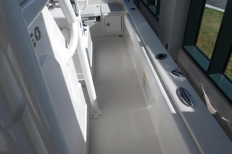 Slide: The Image of 2026 Ranger 2360 Bay boat interior, showcasing sleek design and modern features. - 26