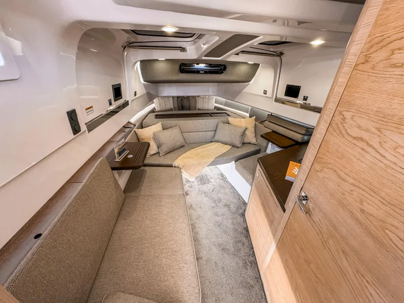 Slide: The Image of Luxurious interior of 2024 Axopar 45 ST BRABUS Trim Mediterrana yacht. - 17