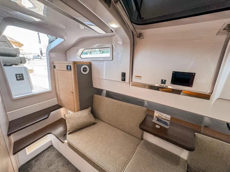 Slide: The Image of Luxurious interior of 2024 Axopar 45 ST BRABUS Trim Mediterrana yacht. - 28