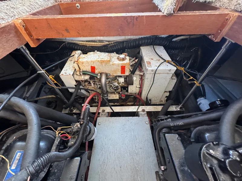 Slide: The Image of Engine room of 1987 Carver 3607 Aft Cabin Motor Yacht. - 13