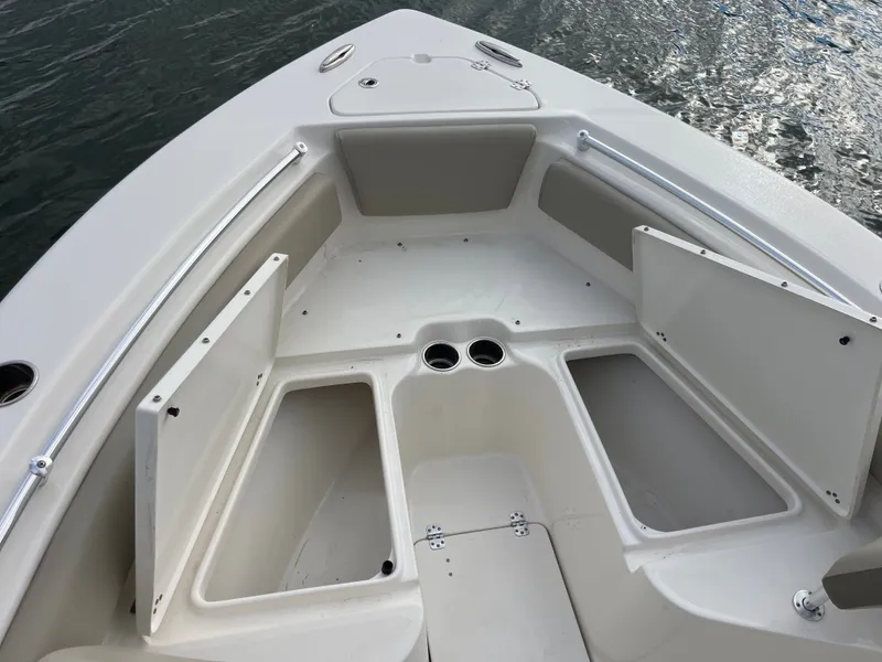 Slide: The Image of Interior view of the 2024 Key West 239 FS boat deck. - 8