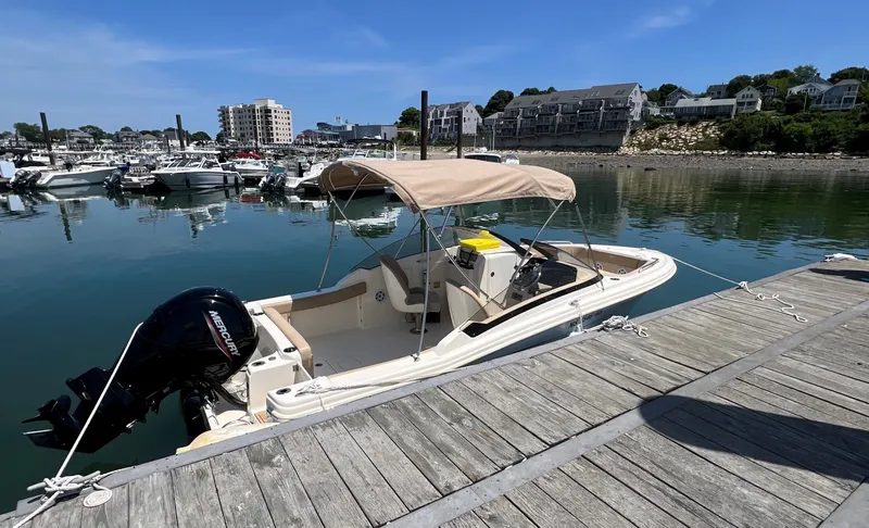 The Image of Scout 215 Dorado 2022 boat docked on a sunny day. - 0