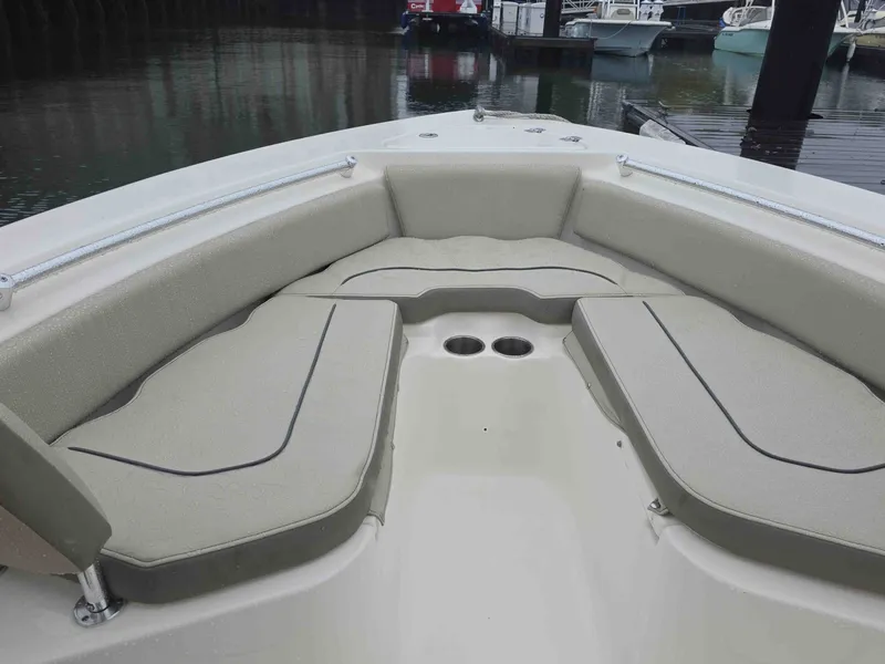 Slide: The Image of Interior view of 2023 Key West 219 FS boat with seating area. - 10