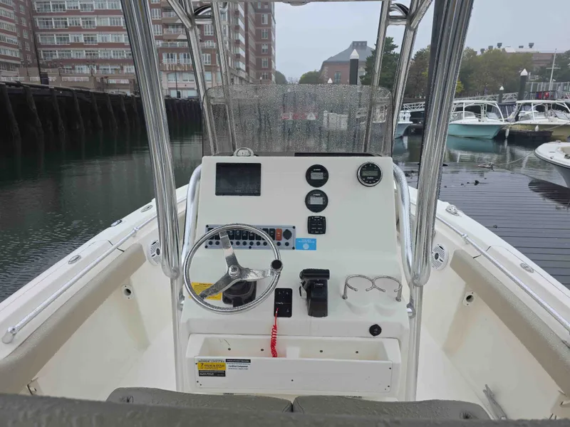 Slide: The Image of Interior view of a 2023 Key West 219 FS boat in harbor. - 7