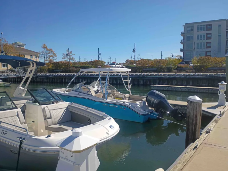 Slide: The Image of 2024 Key West 239 DFS boat docked in sunny marina. - 4