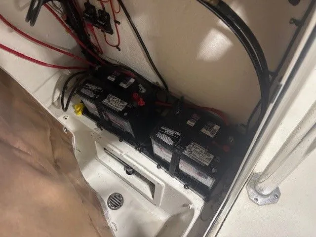 Slide: The Image of Battery compartment of 2024 Key West 239 FS boat. - 16