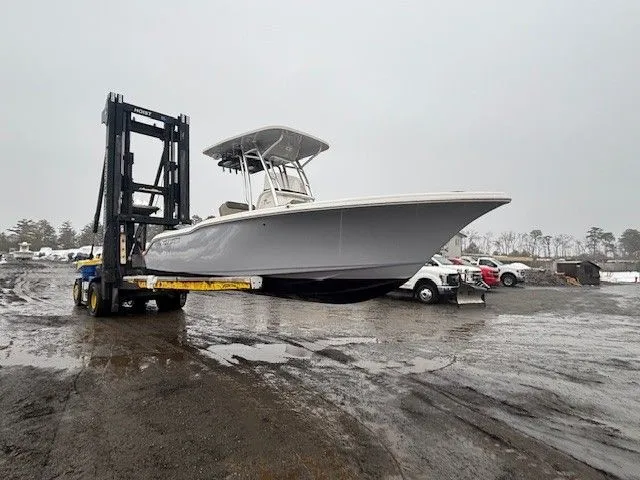 Slide: The Image of 2024 Key West 239 FS boat on forklift outdoors. - 6
