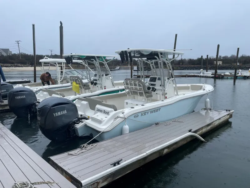 The Image of 2023 Key West 239 FS boat docked with Yamaha engines. - 0