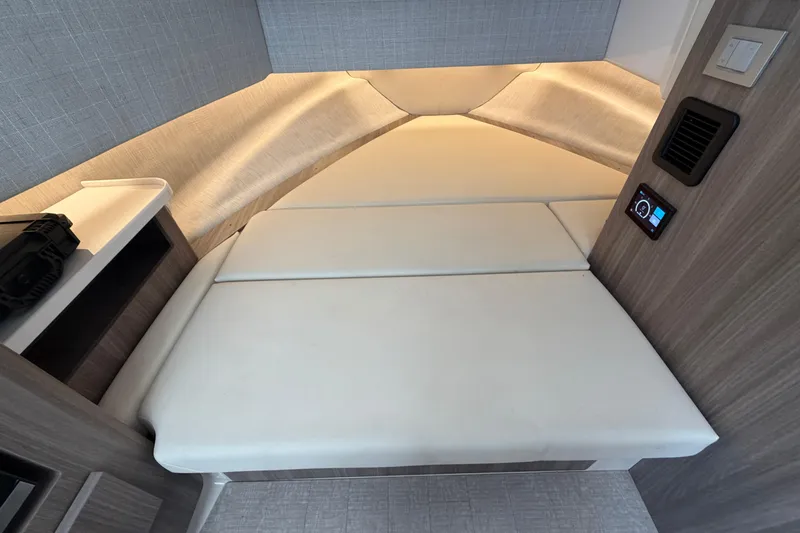 Slide: The Image of 2021 Regal 38 SAV cabin interior with modern design and comfortable seating. - 24