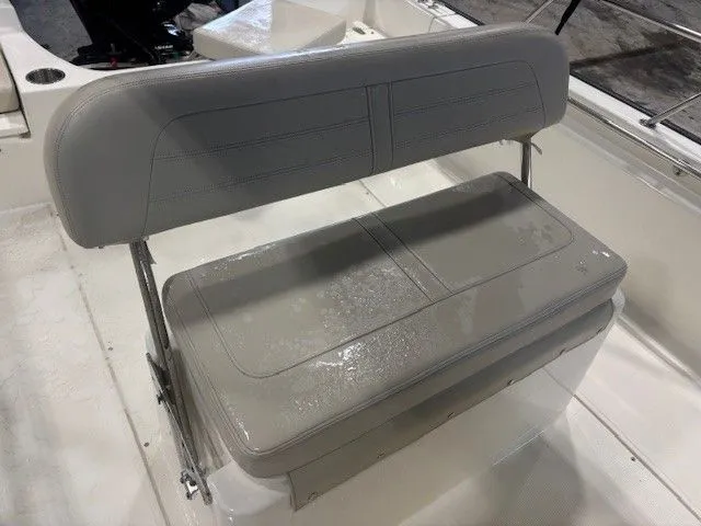 Slide: The Image of Bench seat on a 2025 Boston Whaler 190 Montauk boat. - 11