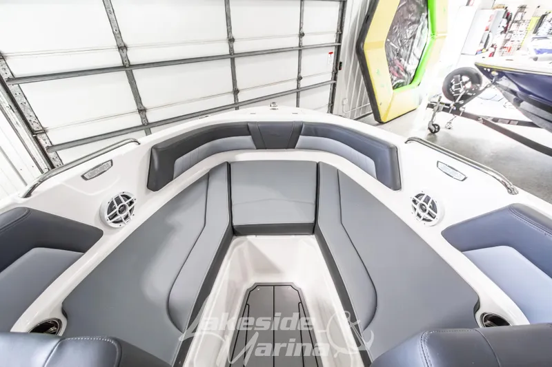 Slide: The Image of Interior view of 2026 Chaparral 21 SSi boat with sleek seating and modern design. - 29
