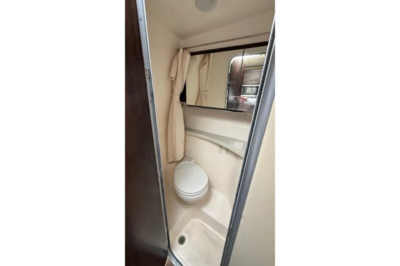 Slide: The Image of Manufacturer Provided Image: Top view layout of 2018 Regal 28 Express boat interior. - 19