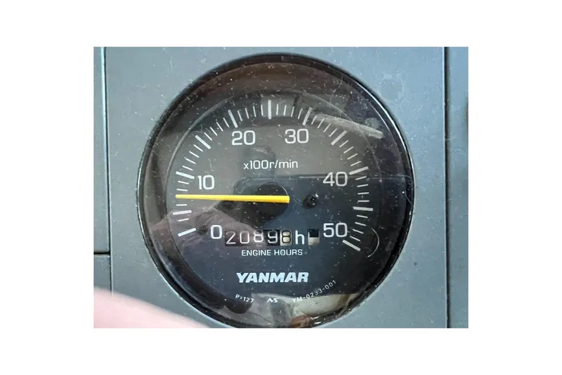 Slide: The Image of Tachometer of 1996 Nordic Tug 26, showing 2089 engine hours, Yanmar brand. - 14