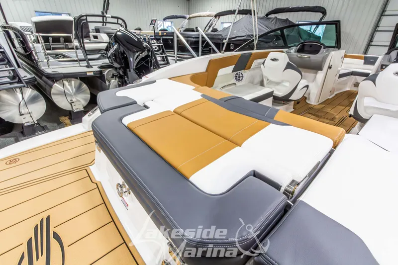 Slide: The Image of 2026 Chaparral 23 SSi boat interior with luxurious seating and modern design. - 11