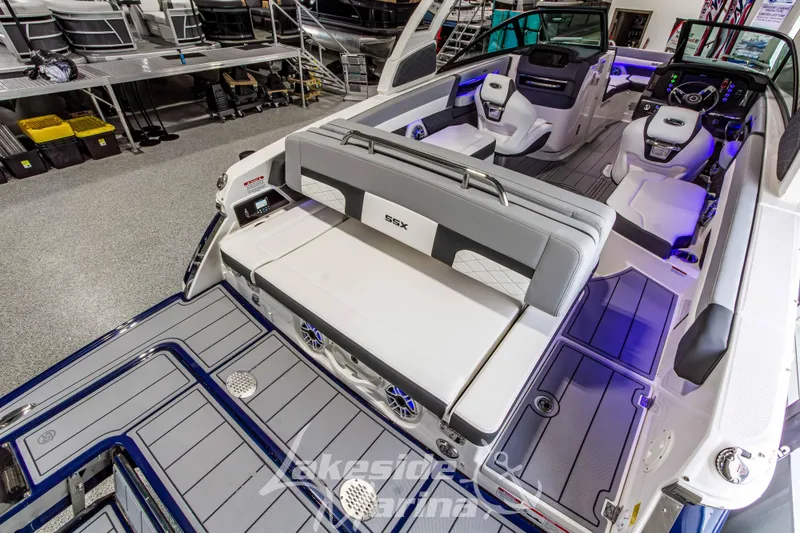 Slide: The Image of 2026 Chaparral SSX 6 boat interior with modern seating and sleek design. - 8