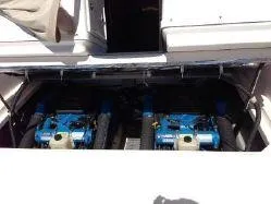 Slide: The Image of Engine compartment of 2001 Tiara Yachts 3100 Open with twin engines. - 13