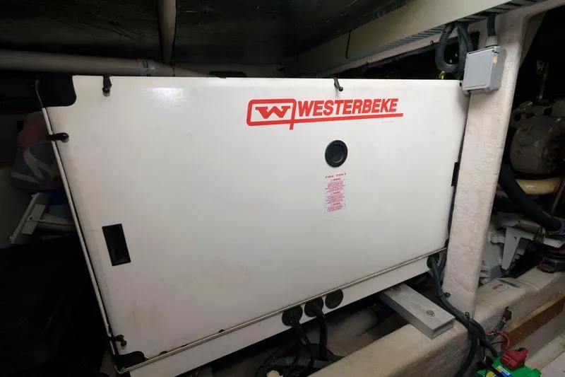 Slide: The Image of Westerbeke generator in 2001 Sea Ray 540 Cockpit Motor Yacht engine room. - 46