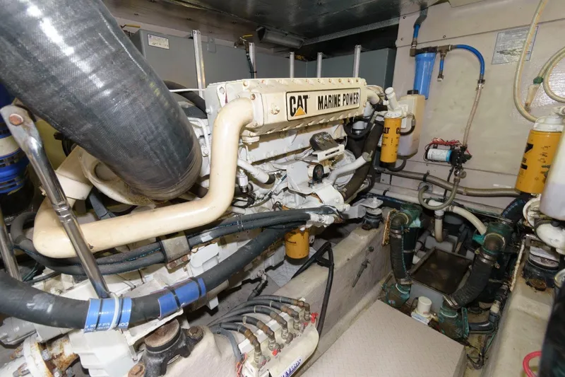 Slide: The Image of Engine room of 2001 Sea Ray 540 Cockpit Motor Yacht with CAT Marine Power engine. - 48