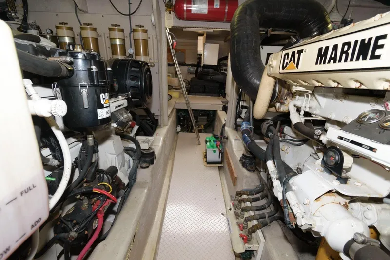 Slide: The Image of Engine room of 2001 Sea Ray 540 Cockpit Motor Yacht with CAT Marine engines. - 50