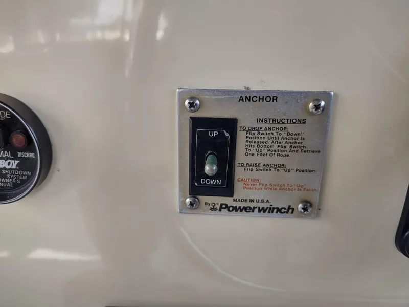 Slide: The Image of Anchor control on 1987 Chris-Craft 381 Catalina. - 10