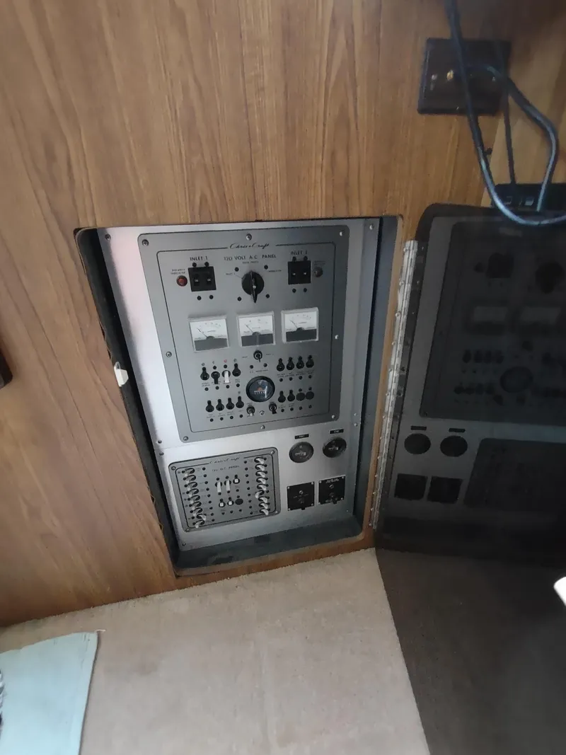 Slide: The Image of Electrical control panel of 1987 Chris-Craft 381 Catalina yacht. - 23