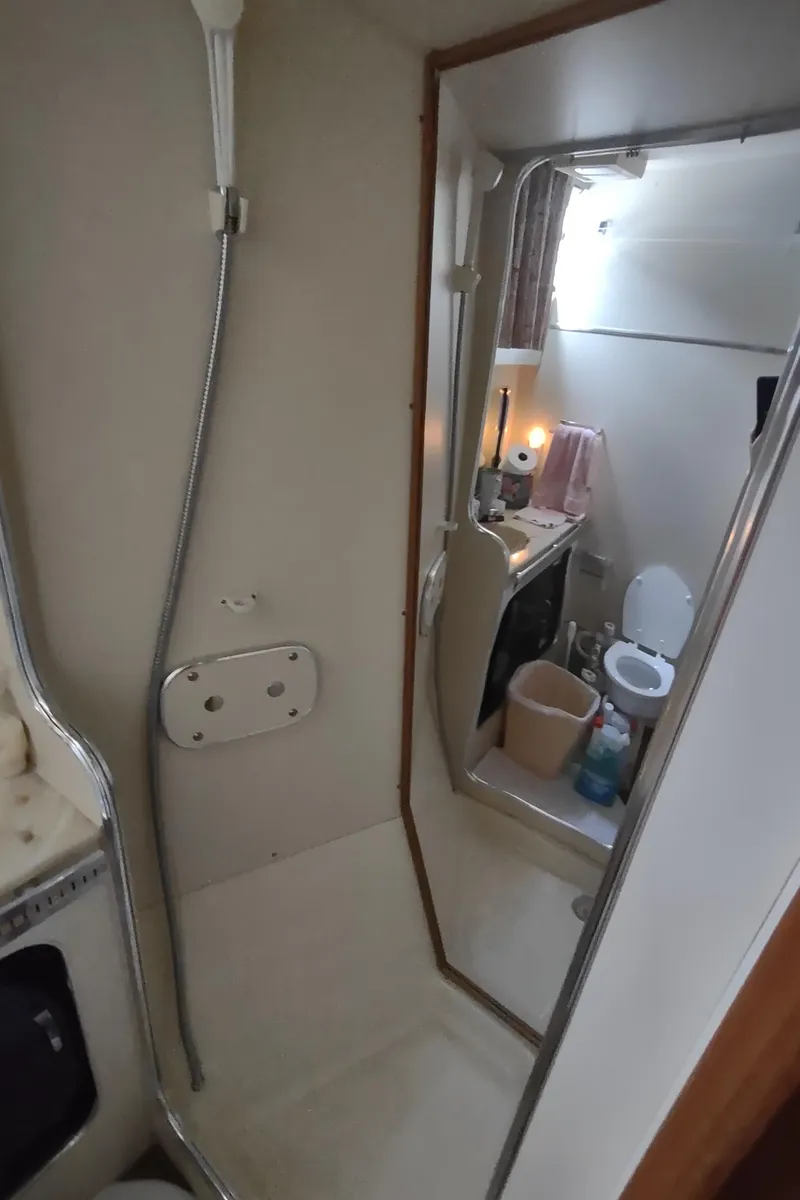 Slide: The Image of Bathroom in 1987 Chris-Craft 381 Catalina boat. - 37
