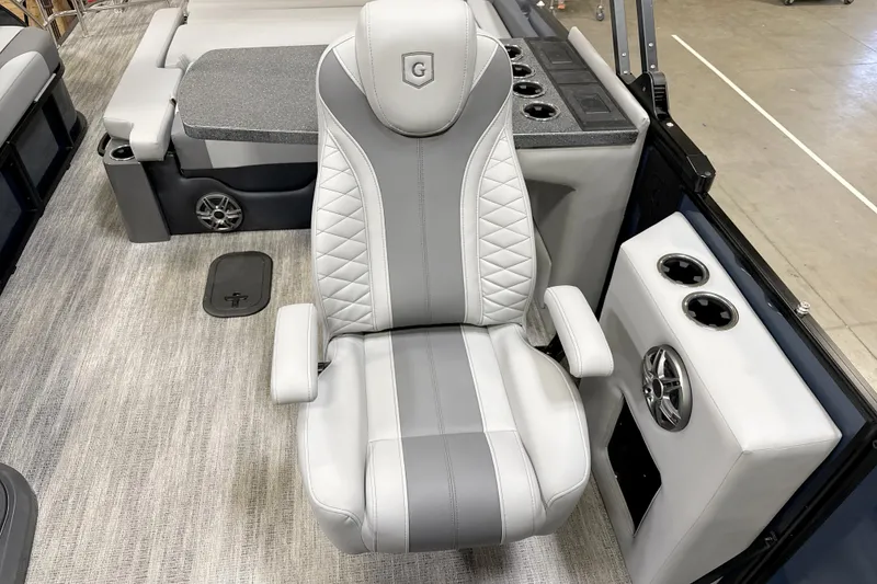 Slide: The Image of Luxurious interior of 2026 Godfrey Monaco 255 MTF pontoon boat at Lakeside Marina. - 10
